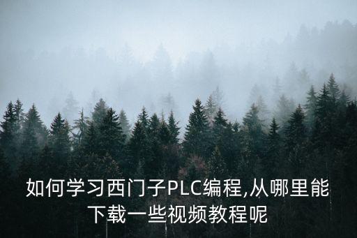 如何學(xué)習(xí)西門子PLC編程,從哪里能下載一些視頻教程呢