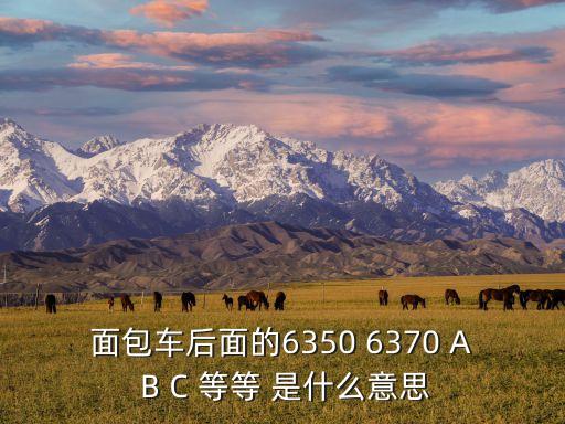 面包車(chē)后面的6350 6370 A B C 等等 是什么意思