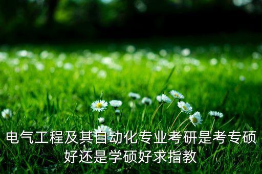 電氣工程及其自動化專業(yè)考研是考專碩好還是學(xué)碩好求指教