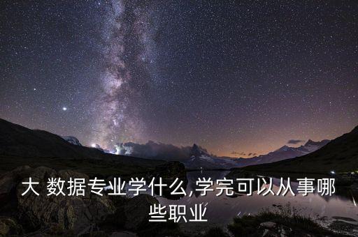 大 數(shù)據(jù)專業(yè)學(xué)什么,學(xué)完可以從事哪些職業(yè)