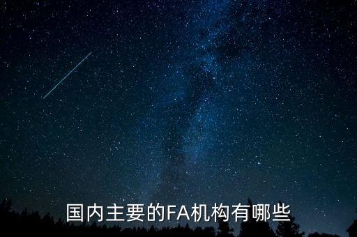 國內(nèi)主要的FA機構(gòu)有哪些