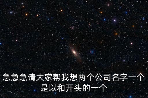 集和誠科技，急急急請大家?guī)臀蚁雰蓚€公司名字一個是以和開頭的一個