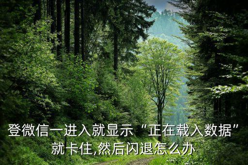 登微信一進入就顯示“正在載入數(shù)據(jù)”就卡住,然后閃退怎么辦