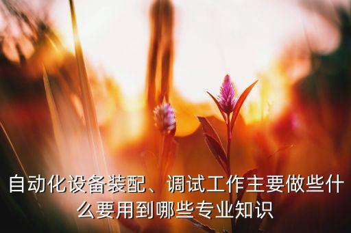 自動化設備裝配、調試工作主要做些什么要用到哪些專業(yè)知識