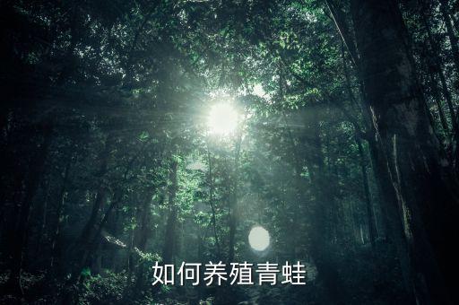 如何養(yǎng)殖青蛙