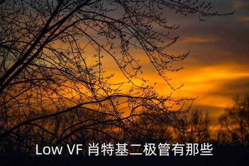 Low VF 肖特基二極管有那些