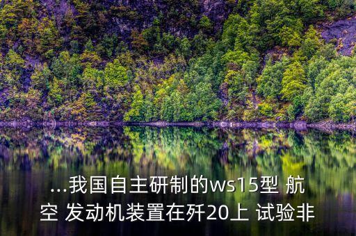 ...我國自主研制的ws15型 航空 發(fā)動機(jī)裝置在殲20上 試驗(yàn)非