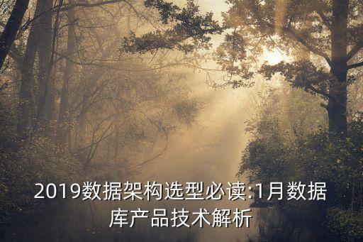 2019數(shù)據(jù)架構(gòu)選型必讀:1月數(shù)據(jù)庫產(chǎn)品技術(shù)解析