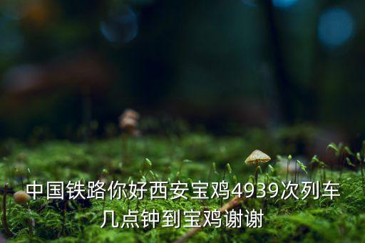 4939，中國鐵路你好西安寶雞4939次列車幾點鐘到寶雞謝謝