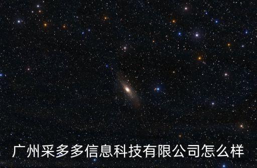 廣州采多多信息科技有限公司怎么樣