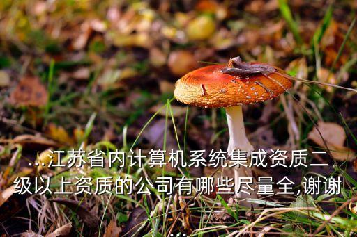...江蘇省內(nèi)計(jì)算機(jī)系統(tǒng)集成資質(zhì)二級以上資質(zhì)的公司有哪些盡量全,謝謝...