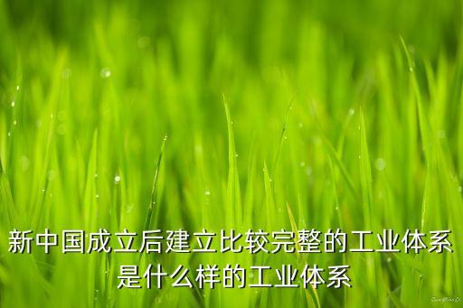 新中國成立后建立比較完整的工業(yè)體系 是什么樣的工業(yè)體系