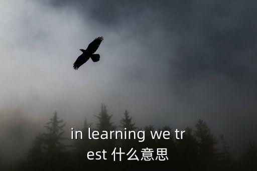 in learning we trest 什么意思
