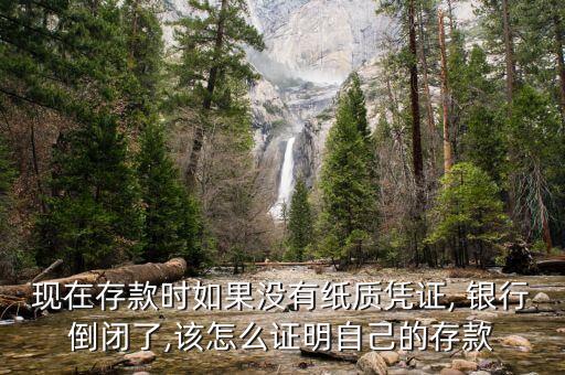 現(xiàn)在存款時如果沒有紙質(zhì)憑證, 銀行倒閉了,該怎么證明自己的存款