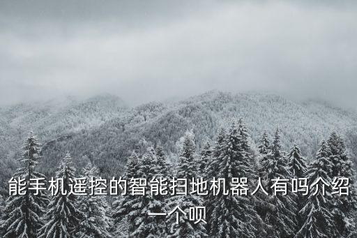 能手機(jī)遙控的智能掃地機(jī)器人有嗎介紹一個唄