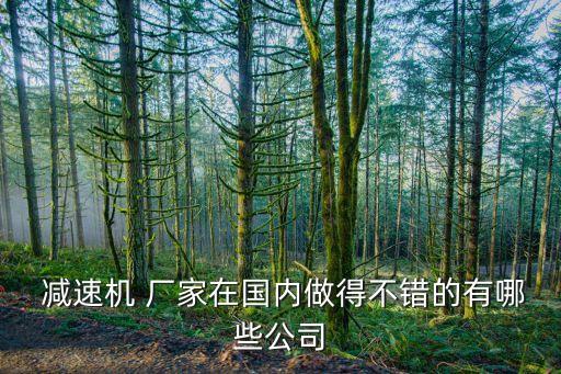  減速機(jī) 廠家在國(guó)內(nèi)做得不錯(cuò)的有哪些公司