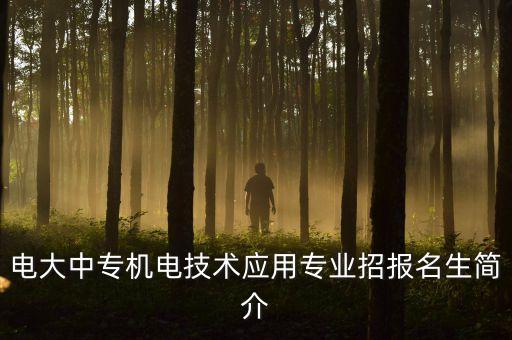 電大中專機(jī)電技術(shù)應(yīng)用專業(yè)招報(bào)名生簡(jiǎn)介