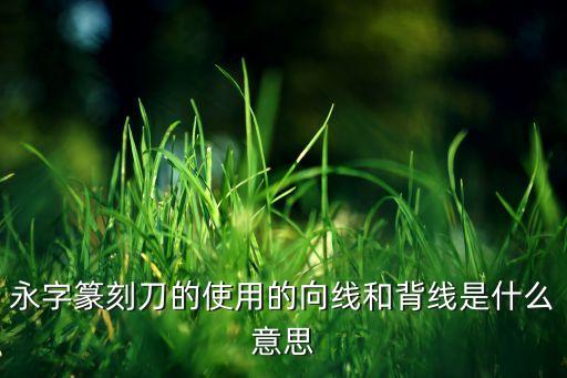 永字篆刻刀的使用的向線和背線是什么意思