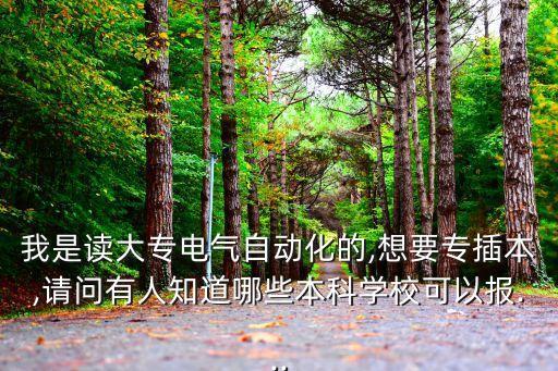 我是讀大專電氣自動化的,想要專插本,請問有人知道哪些本科學?？梢詧?..