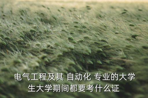  電氣工程及其 自動化 專業(yè)的大學生大學期間都要考什么證