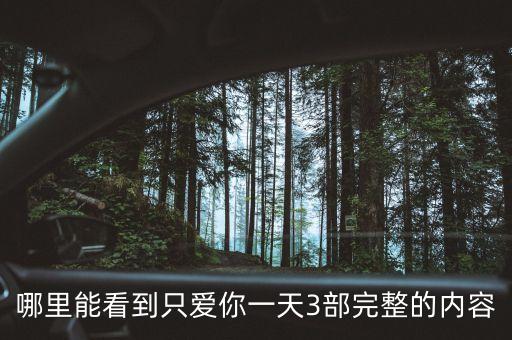 哪里能看到只愛(ài)你一天3部完整的內(nèi)容