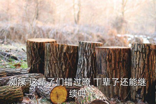 洳淉 這輩孒們錯(cuò)過暸 丅輩孒還能繼續(xù)嗎
