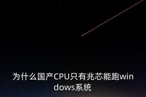 為什么國產CPU只有兆芯能跑windows系統(tǒng)