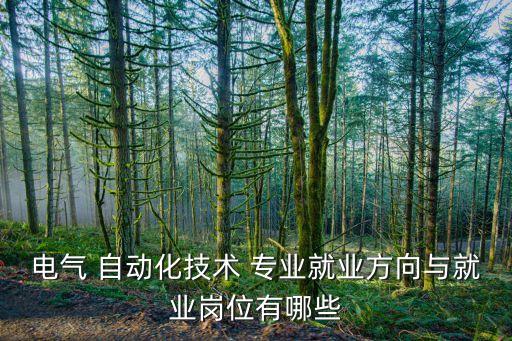 電氣 自動(dòng)化技術(shù) 專業(yè)就業(yè)方向與就業(yè)崗位有哪些