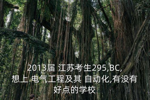 2013屆 江蘇考生295,BC,想上 電氣工程及其 自動(dòng)化,有沒有好點(diǎn)的學(xué)校