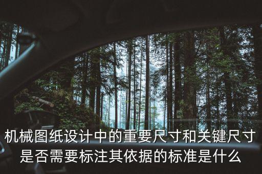 機械圖紙設計中的重要尺寸和關鍵尺寸是否需要標注其依據(jù)的標準是什么