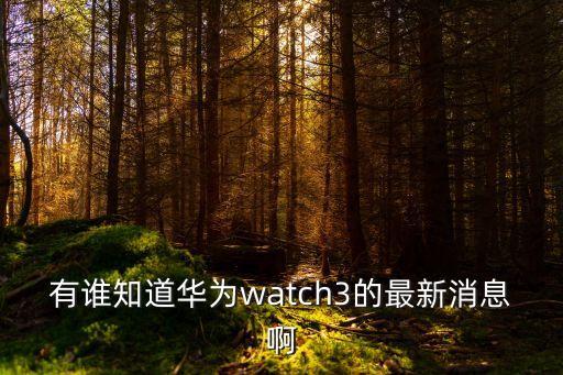華為手表新款watch3，有誰知道華為watch3的最新消息啊