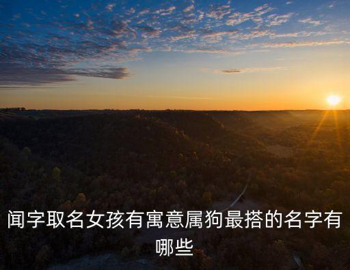 聞字取名女孩有寓意屬狗最搭的名字有哪些