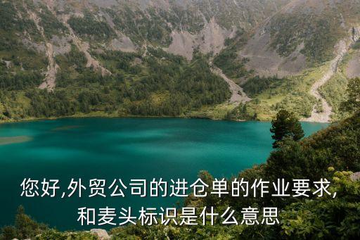 您好,外貿(mào)公司的進(jìn)倉單的作業(yè)要求,和麥頭標(biāo)識是什么意思