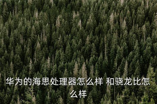華為的海思處理器怎么樣 和驍龍比怎么樣