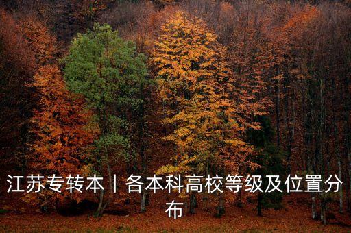 江蘇專轉本丨各本科高校等級及位置分布