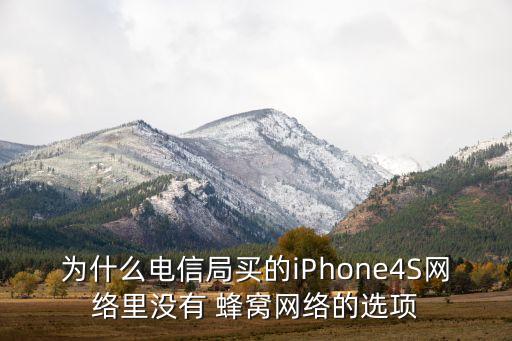 為什么電信局買的iPhone4S網(wǎng)絡(luò)里沒(méi)有 蜂窩網(wǎng)絡(luò)的選項(xiàng)