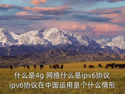 什么是4g 網(wǎng)絡(luò)什么是ipv6協(xié)議ipv6協(xié)議在中國運用是個什么情形