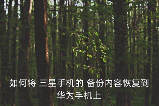 如何將 三星手機(jī)的 備份內(nèi)容恢復(fù)到華為手機(jī)上