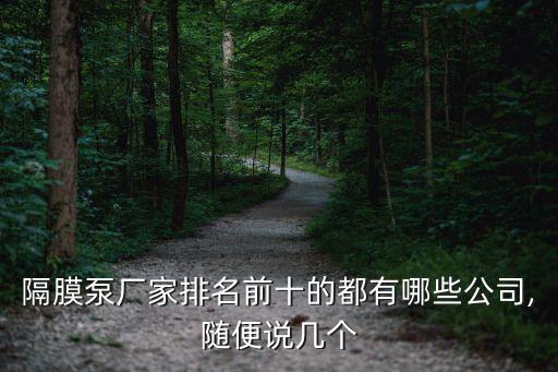 隔膜泵廠家排名前十的都有哪些公司,隨便說幾個(gè)