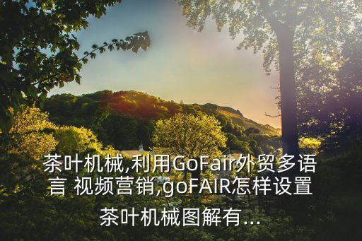 茶葉機(jī)械,利用GoFair外貿(mào)多語(yǔ)言 視頻營(yíng)銷,goFAIR怎樣設(shè)置茶葉機(jī)械圖解有...