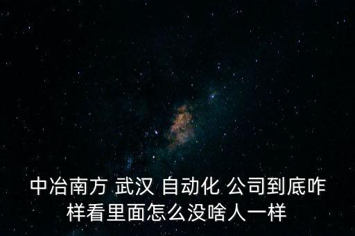 中冶南方 武漢 自動(dòng)化 公司到底咋樣看里面怎么沒啥人一樣