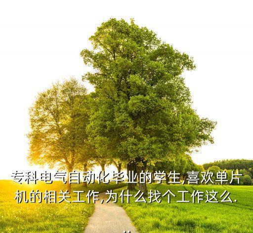 ?？齐姎庾詣踊厴I(yè)的學(xué)生,喜歡單片機的相關(guān)工作,為什么找個工作這么...