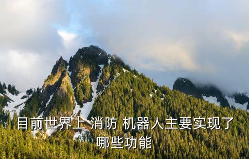 目前世界上 消防 機器人主要實現(xiàn)了哪些功能