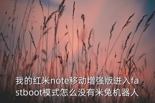 我的紅米note移動增強(qiáng)版進(jìn)入fastboot模式怎么沒有米兔機(jī)器人