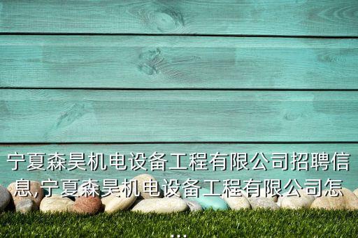 寧夏森昊機(jī)電設(shè)備工程有限公司招聘信息,寧夏森昊機(jī)電設(shè)備工程有限公司怎...