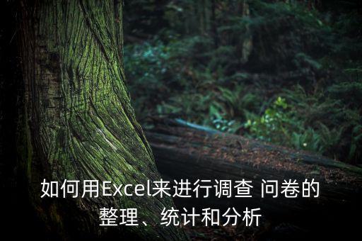 如何用Excel來(lái)進(jìn)行調(diào)查 問(wèn)卷的整理、統(tǒng)計(jì)和分析