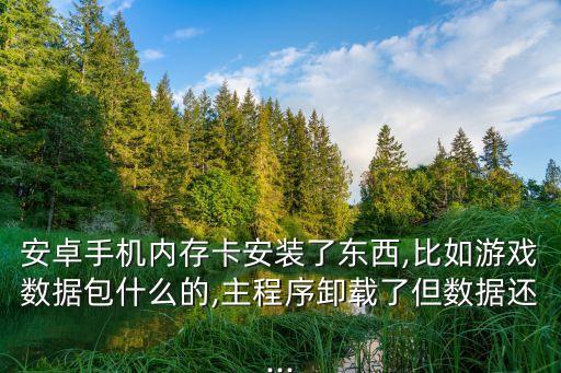 安卓手機(jī)內(nèi)存卡安裝了東西,比如游戲數(shù)據(jù)包什么的,主程序卸載了但數(shù)據(jù)還...