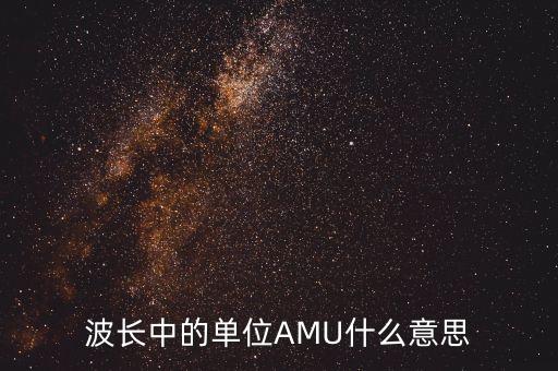 波長中的單位AMU什么意思
