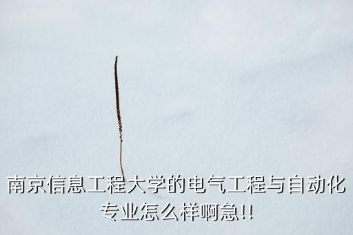 南京信息工程大學(xué)的電氣工程與自動(dòng)化專(zhuān)業(yè)怎么樣啊急!!