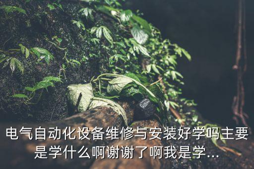 電氣自動化設備維修與安裝好學嗎主要是學什么啊謝謝了啊我是學...